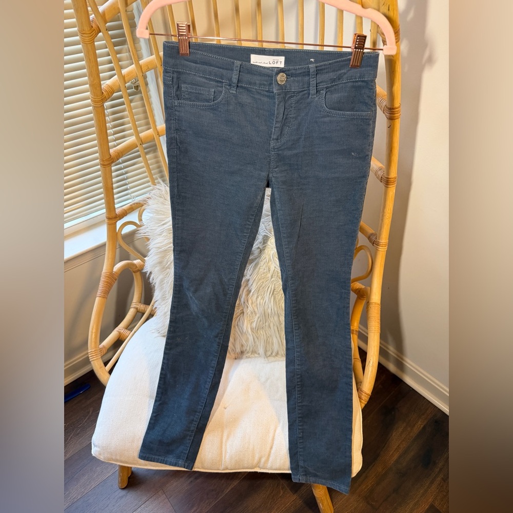 Ann Taylor LOFT Womens Modern Skinny Corduroy Pants Jeans Dark Teal Sz Petite 24